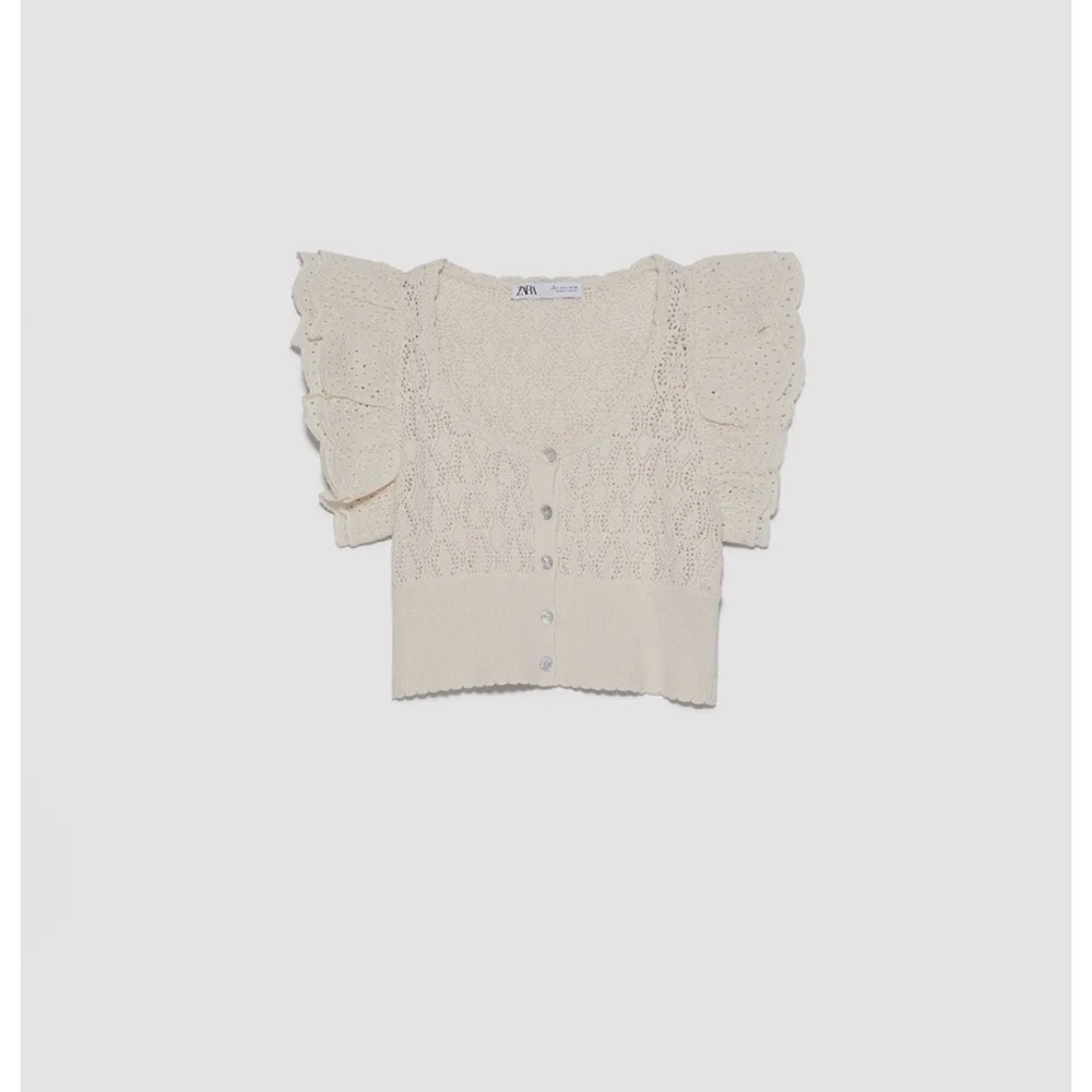 Zara women Pointelle crop top